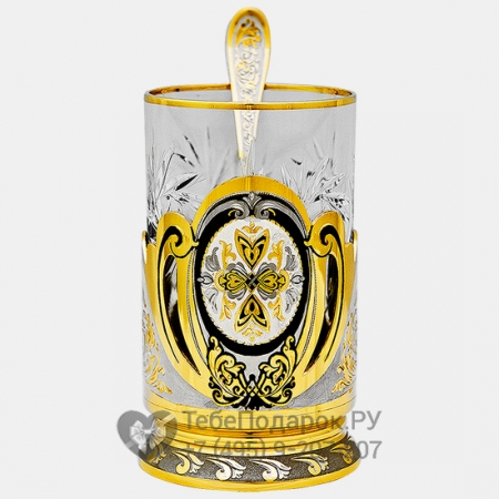 Подстаканник с ложкой Утреннее чаепитие